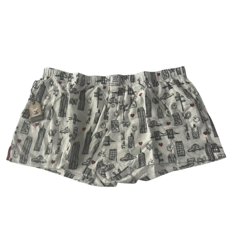 NWT PJ Salvage New York Theme Flannel Sleep Shorts Pajama Shorts XL #6124